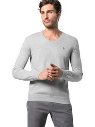 Polo Ralph Lauren Pullover 'LS SF VN PP-LONG SLEEVE-SWEATER' grau