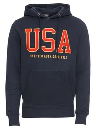JACK & JONES Hoodie JORAUTHENTIQUE SWEAT HOOD dunkelblau / rot