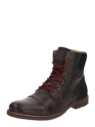 Schnürstiefel dunkelbraun / rubinrot