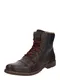 BULLBOXER Schnürstiefel dunkelbraun / rubinrot