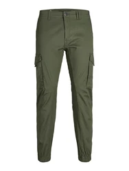 Jack & Jones Cargohose JJIPaul JJFLake (1-tlg) dunkelgrn