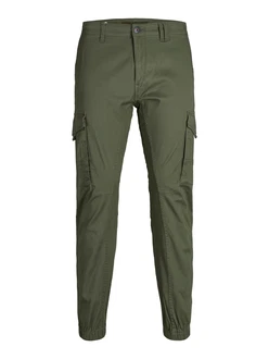 Jack & Jones Cargohose JJIPaul JJFLake (1-tlg) dunkelgrn