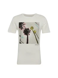JACK & JONES T-Shirt JORRAILROAD TEE SS CREW NECK nude / weiß