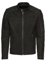 SELECTED HOMME Lederjacke SLHSUEDE QUILTED JKT W anthrazit