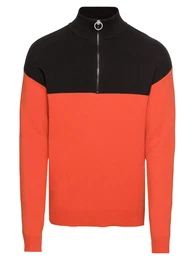 Review Pullover TROYER BLOCKED orange / schwarz