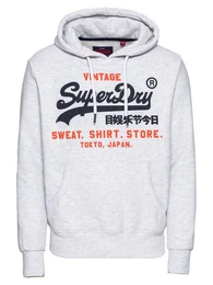 Hoodie ''''Shop Duo'''' hellgrau / orangerot / schwarz