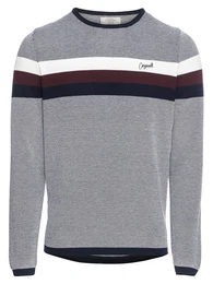 JACK & JONES Pullover JORLABOUR KNIT CREW NECK grau / rot / schwarz