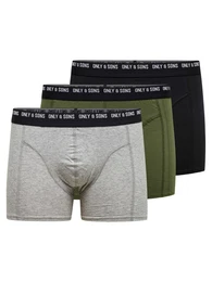Boxershorts ''''NOLEN'''' hellgrau / weiß / oliv / schwarz