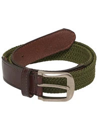 Only & Sons Leder-Gürtel braun / hellgrün