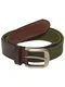 Only & Sons Leder-Gürtel braun / hellgrün