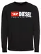 DIESEL Langarmshirt ''''T-JUST-LS-DIVISION'''' rot / schwarz / weiß