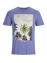 Print T-Shirt blau / lila