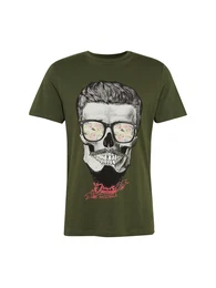 JACK & JONES T-Shirt JORART SUPPORT dunkelgrün / mischfarben