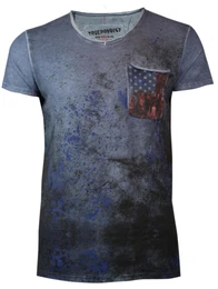 trueprodigy T-Shirt ''''American Pocket'''' himmelblau / dunkelblau / pastellrot / weinrot