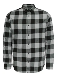 Only & Sons Hemd Gudmund hellgrau/schwarz