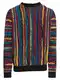 Iriedaily Pullover 'Theodore' cyanblau / curry / rot / schwarz