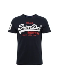 T-Shirt weiß / navy / rot