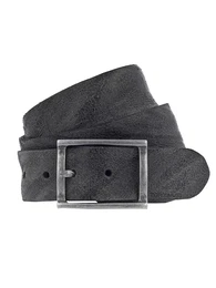 Gürtel ''''Leather belt with wavy, crumpled surface'''' 4.0cm schwarz