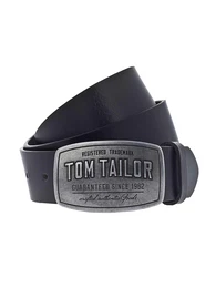 TOM TAILOR Gürtel Cow leather belt in used look 4.0cm nachtblau