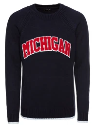 NEW LOOK Strickpullover ''''MICHIGAN'''' navy / rot
