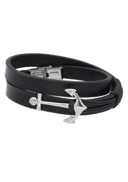 FIRETTI Armband ''''Anker'''' schwarz / silber