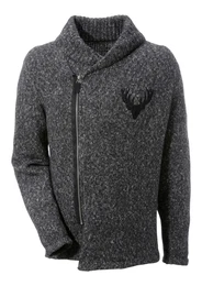 MARJO Trachtenstrickjacke graumeliert / schwarz