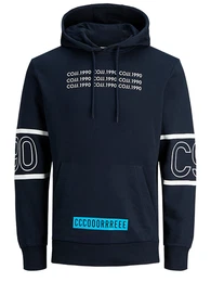 JACK & JONES Sweatshirt nachtblau / neonblau / weiß