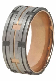 J. Jayz Fingerring goldgelb / schwarz / silber