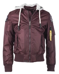 Bomberjacke burgunder / weiß