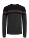 JACK & JONES Strickpullover rot / schwarz / schwarzmeliert