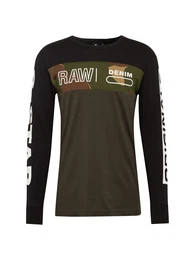 G-STAR RAW Langarmshirt Graphic 12 regular r t l\s khaki / schwarz