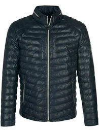 Lederjacke blau