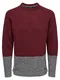 Only & Sons Pullover grau / dunkelrot