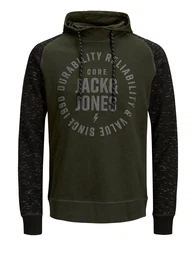 JACK & JONES Sweatshirt dunkelbraun / hellgrau / schwarz / weiß