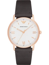 Uhr dunkelbraun / gold / weiß