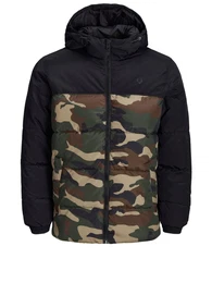 JACK & JONES Jacke beige / dunkelblau / braun / grün