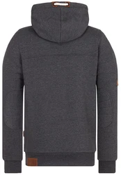 naketano Sweatshirt Kapuzenpullover braun/anthrazit/weiß