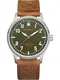 POP PILOT Uhr DUR Leather braun / silbergrau / grün / neonorange / weiß