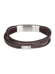 Armband dunkelbraun / silber