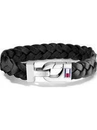 TOMMY HILFIGER Armband ''''Casual Core'''' schwarz / silber