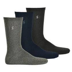 Polo Ralph Lauren Wäsche 'CREW W/PP-CREW-3 PACK' Socken blau/grau/schwarz