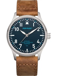 POP PILOT Uhr KIX nachtblau / braun / silber