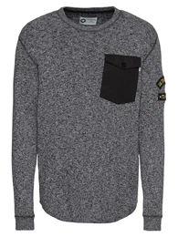JACK & JONES Pullover JCOGROUNDED KNIT CREW NECK graumeliert