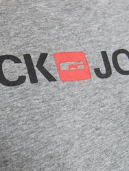 JACK & JONES JJECorp Logo Tee SS Crew Neck NOOS (12137126) graumeliert/pastellrot/schwarz