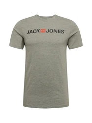 JACK & JONES JJECorp Logo Tee SS Crew Neck NOOS (12137126) graumeliert/pastellrot/schwarz