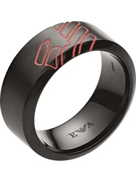 Emporio Armani Ring rot / schwarz