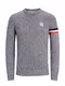 JACK & JONES Strickpullover navy / graumeliert / rot / weiß