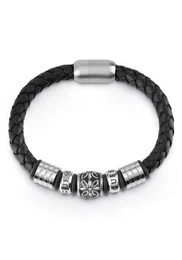 Lederarmband ''''Intense'''' schwarz / silber