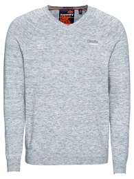 Superdry Pullover ORANGE LABEL COTTON VEE blau / graumeliert