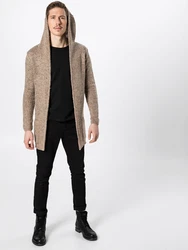 Key Largo Strickjacke braunmeliert/schwarz